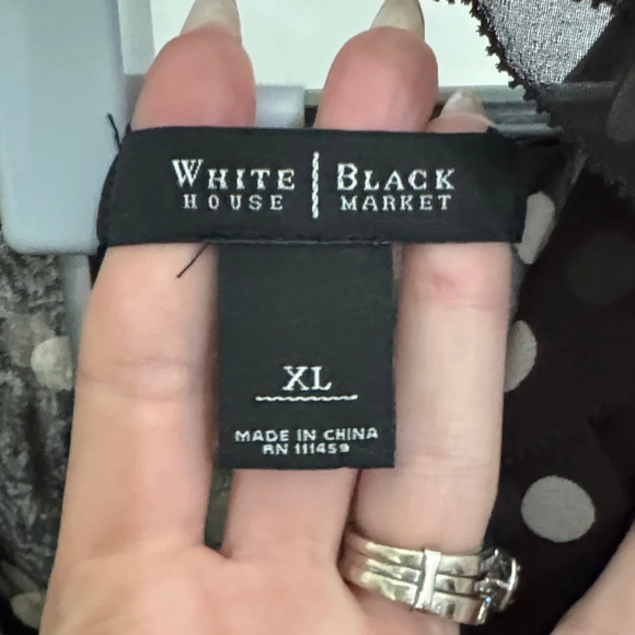 White House Black Market Sleeveless Polka Dot Blouse - Picture 2 of 8